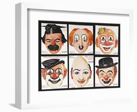 Masks of Famous Clowns, Kellogg Company of Great Britain-null-Framed Giclee Print