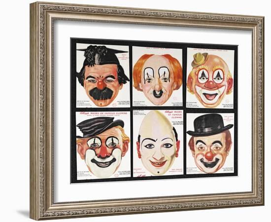 Masks of Famous Clowns, Kellogg Company of Great Britain-null-Framed Giclee Print