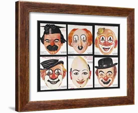 Masks of Famous Clowns, Kellogg Company of Great Britain-null-Framed Giclee Print