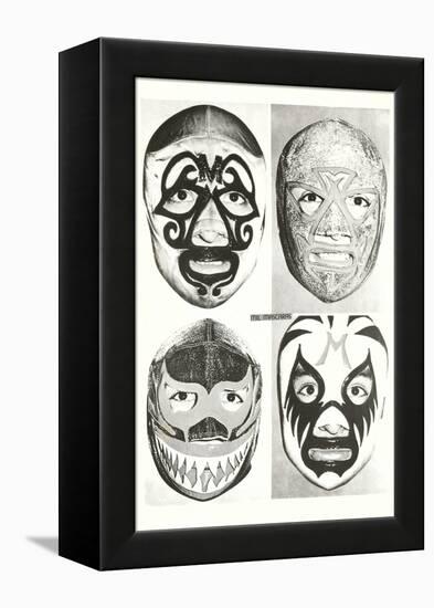 Masks of Mexican Wrestlers-null-Framed Stretched Canvas