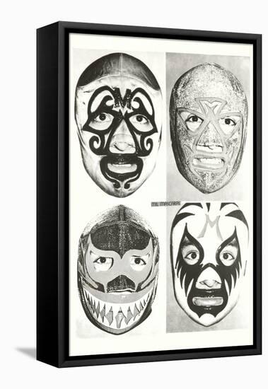 Masks of Mexican Wrestlers-null-Framed Stretched Canvas