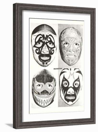 Masks of Mexican Wrestlers--Framed Art Print