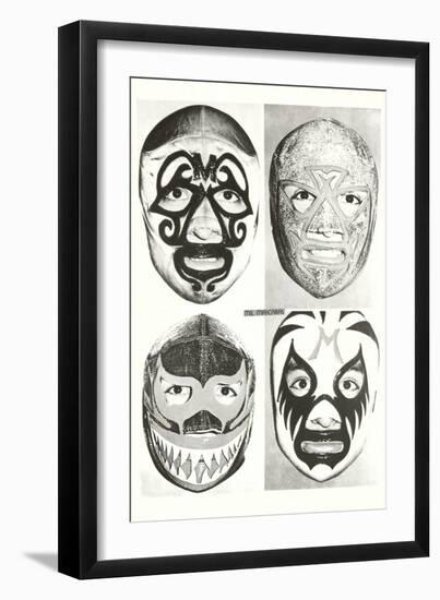 Masks of Mexican Wrestlers--Framed Art Print