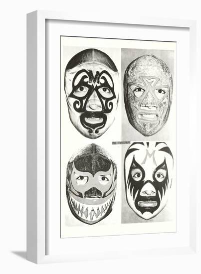 Masks of Mexican Wrestlers--Framed Art Print