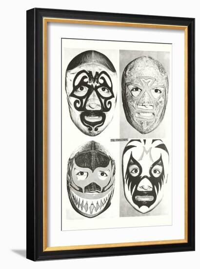Masks of Mexican Wrestlers--Framed Art Print