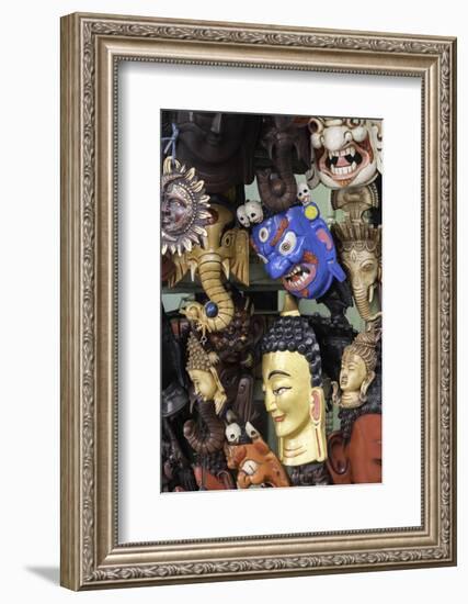 Masks on Sale in a Shop in Kathmandu, Nepal, Asia-John Woodworth-Framed Photographic Print