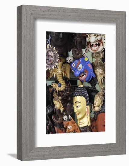 Masks on Sale in a Shop in Kathmandu, Nepal, Asia-John Woodworth-Framed Photographic Print