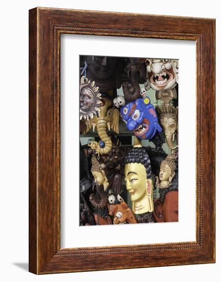 Masks on Sale in a Shop in Kathmandu, Nepal, Asia-John Woodworth-Framed Photographic Print