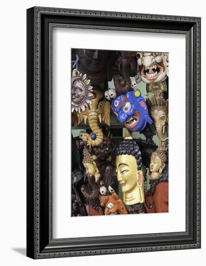 Masks on Sale in a Shop in Kathmandu, Nepal, Asia-John Woodworth-Framed Photographic Print