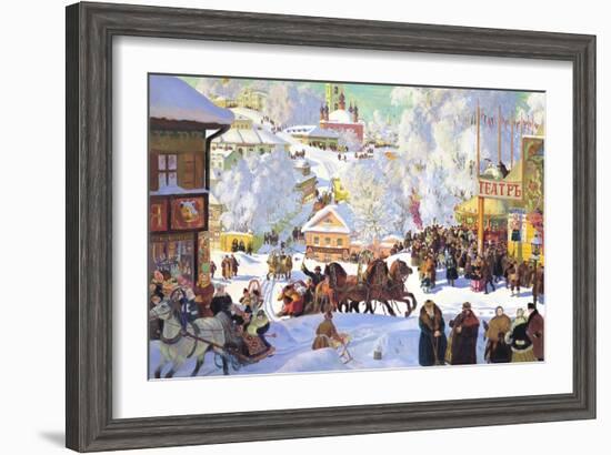 Maslanitsa; Shrovetide-Boris Kustodiyev-Framed Art Print