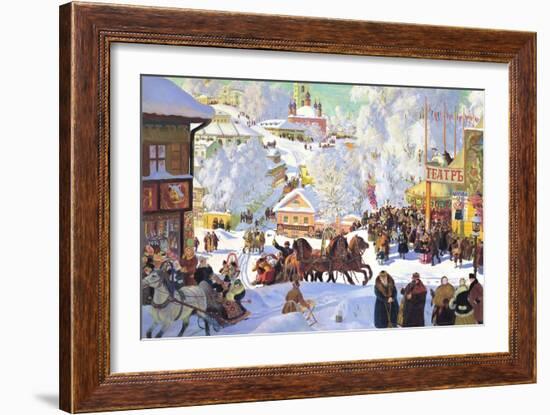 Maslanitsa; Shrovetide-Boris Kustodiyev-Framed Art Print