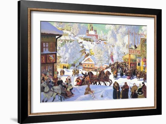 Maslanitsa; Shrovetide-Boris Kustodiyev-Framed Art Print