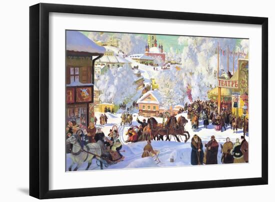 Maslanitsa; Shrovetide-Boris Kustodiyev-Framed Art Print