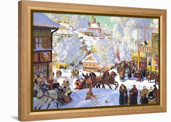 Maslanitsa; Shrovetide-Boris Kustodiyev-Framed Stretched Canvas