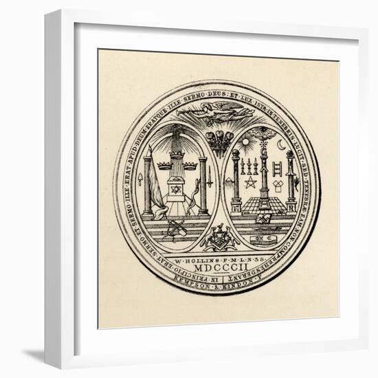 Masonic Seal, 1802, from 'The History of Freemasonry, Volume III', Published by Thomas C. Jack,…-null-Framed Giclee Print