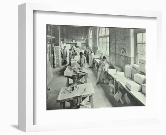 Masonry Students, School of Building, Brixton, London, 1911-null-Framed Photographic Print