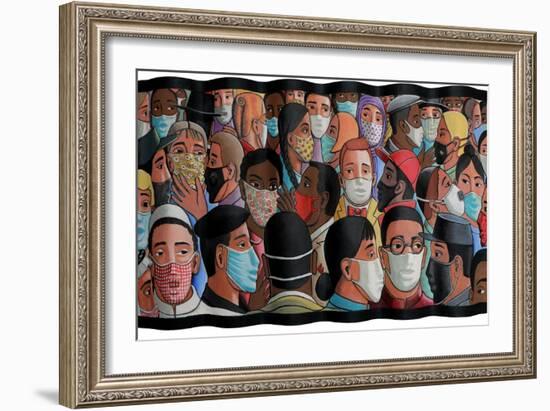 Masque, 2021 (Tinted Gesso on Canvas on Corrugated Wood Support)-PJ Crook-Framed Giclee Print