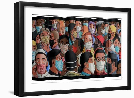 Masque, 2021 (Tinted Gesso on Canvas on Corrugated Wood Support)-PJ Crook-Framed Giclee Print