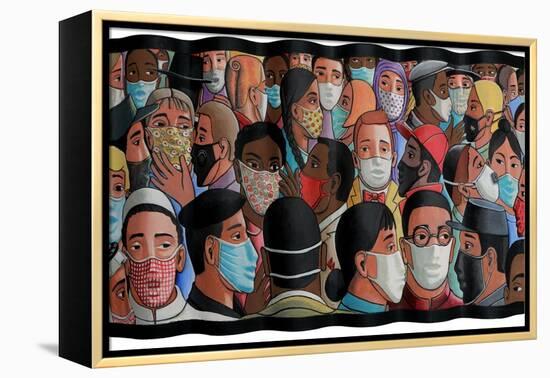 Masque, 2021 (Tinted Gesso on Canvas on Corrugated Wood Support)-PJ Crook-Framed Premier Image Canvas