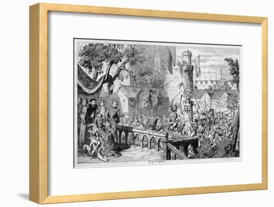 Masque in the Palace Garden of the Tower of London, 1840-George Cruikshank-Framed Giclee Print