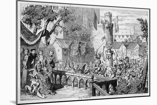 Masque in the Palace Garden of the Tower of London, 1840-George Cruikshank-Mounted Giclee Print