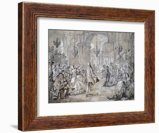 Masquerade Ball, Drawing-Charles Natoire-Framed Giclee Print