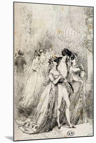 Masquerade Ball, France, 19th Century-null-Mounted Giclee Print