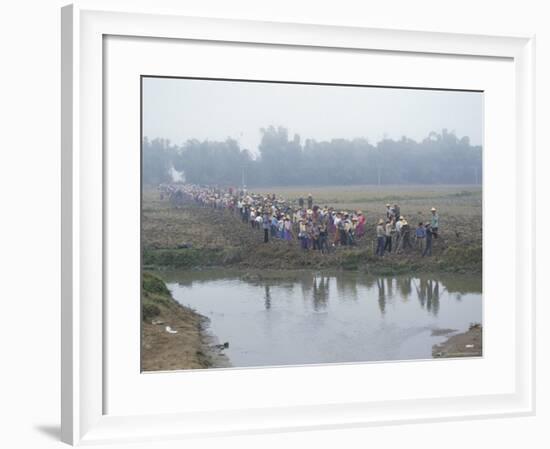 Mass Mobilisation, Irrigation Project, Yunnan, China-Occidor Ltd-Framed Photographic Print