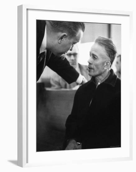 Mass Murderer Ed Gein Getting Advice from His Lawyer, William Belter Waushara County-Francis Miller-Framed Premium Photographic Print