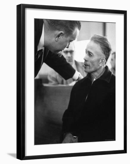 Mass Murderer Ed Gein Getting Advice from His Lawyer, William Belter Waushara County-Francis Miller-Framed Premium Photographic Print