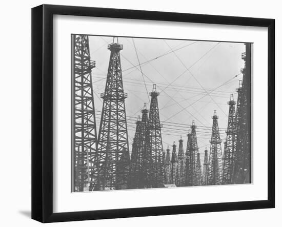 Mass of Oil Derricks at Spindletop Oil Field-null-Framed Photographic Print