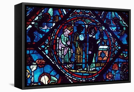 Mass of St Giles, Stained Glass, Chartres Cathedral, France, 1194-1260-null-Framed Premier Image Canvas