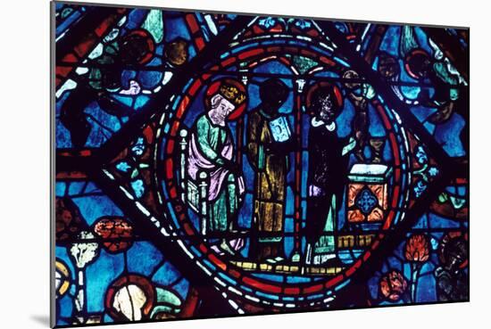 Mass of St Giles, Stained Glass, Chartres Cathedral, France, 1194-1260-null-Mounted Photographic Print