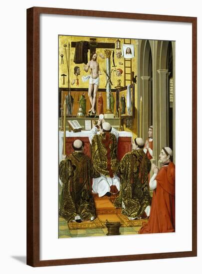 Mass of St Gregory, Detail from Convent of St Clare Altarpiece in Valencia-null-Framed Giclee Print