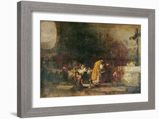 Mass Showing the Ceremony known as 'Churching of Women' (Oil on Canvas)-Francisco Jose de Goya y Lucientes-Framed Giclee Print