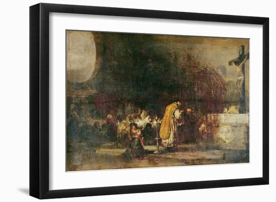 Mass Showing the Ceremony known as 'Churching of Women' (Oil on Canvas)-Francisco Jose de Goya y Lucientes-Framed Giclee Print