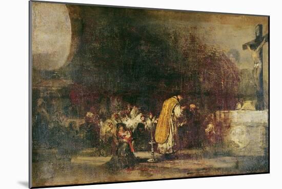 Mass Showing the Ceremony known as 'Churching of Women' (Oil on Canvas)-Francisco Jose de Goya y Lucientes-Mounted Giclee Print