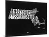 Massachusetts Black and White Map-NaxArt-Mounted Art Print
