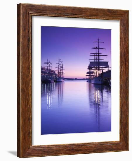 Massachusetts, Boston, Sail Boston Tall Ships Festival, Tall Ships by World Trade Center, USA-Walter Bibikow-Framed Photographic Print