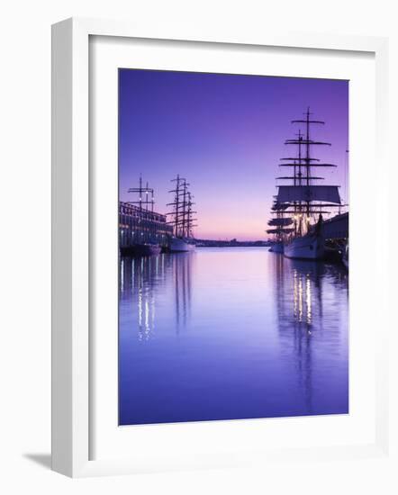 Massachusetts, Boston, Sail Boston Tall Ships Festival, Tall Ships by World Trade Center, USA-Walter Bibikow-Framed Photographic Print