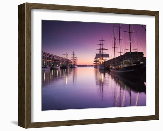 Massachusetts, Boston, Sail Boston Tall Ships Festival, Tall Ships by World Trade Center, USA-Walter Bibikow-Framed Photographic Print