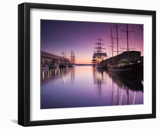 Massachusetts, Boston, Sail Boston Tall Ships Festival, Tall Ships by World Trade Center, USA-Walter Bibikow-Framed Photographic Print