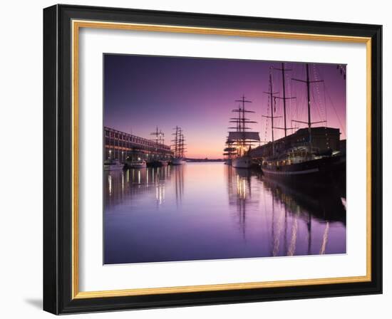 Massachusetts, Boston, Sail Boston Tall Ships Festival, Tall Ships by World Trade Center, USA-Walter Bibikow-Framed Photographic Print