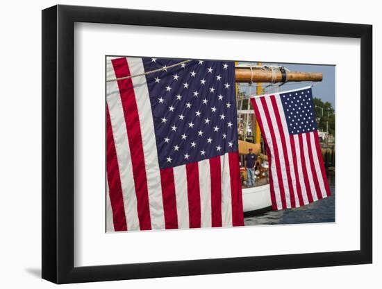 Massachusetts, Cape Ann, Annual Schooner Festival, Us Flag-Walter Bibikow-Framed Photographic Print