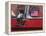 Massachusetts, Cape Ann, Gloucester, Antique Car Show, US Flag Sticker on Windshield of Red Car-Walter Bibikow-Framed Premier Image Canvas