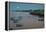 Massachusetts, Cape Ann, Rockport, Rockport Harbor, Moonrise-Walter Bibikow-Framed Premier Image Canvas