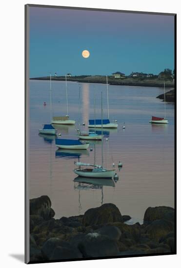 Massachusetts, Cape Ann, Rockport, Rockport Harbor, Moonrise-Walter Bibikow-Mounted Photographic Print
