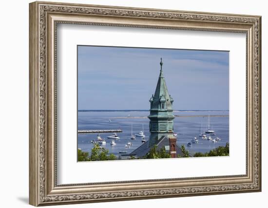 Massachusetts, Cape Cod, Provincetown, View of Town Hall and Harbor-Walter Bibikow-Framed Photographic Print