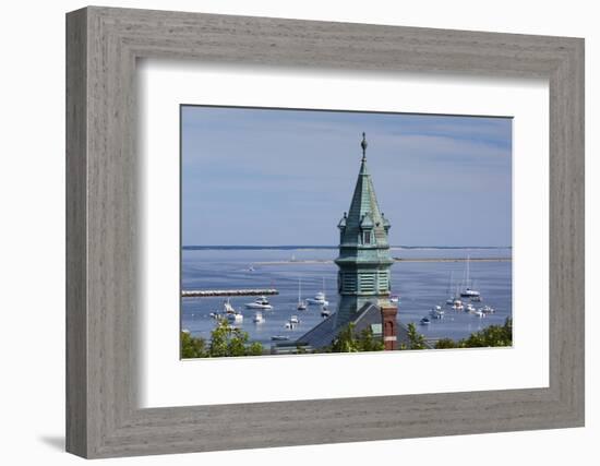 Massachusetts, Cape Cod, Provincetown, View of Town Hall and Harbor-Walter Bibikow-Framed Photographic Print