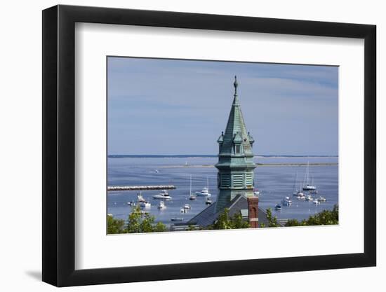 Massachusetts, Cape Cod, Provincetown, View of Town Hall and Harbor-Walter Bibikow-Framed Photographic Print